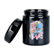 Flamingo Wizard Jar & Pipe Bundle | UV Screw Top Jar Open View