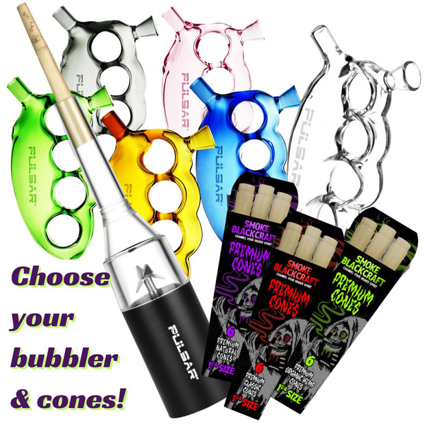 Smoke BlackCraft x Pulsar Knuckle Bubbler, Cones, & ECF Bundle