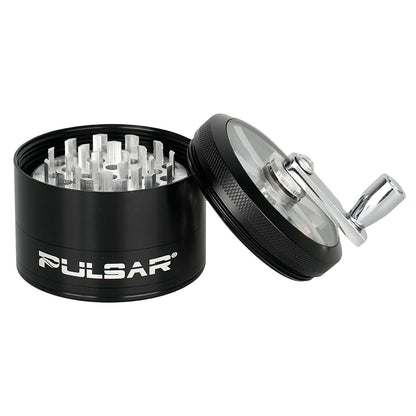 Pulsar Aluminum Crank Grinder | 4pc | Black | Open View