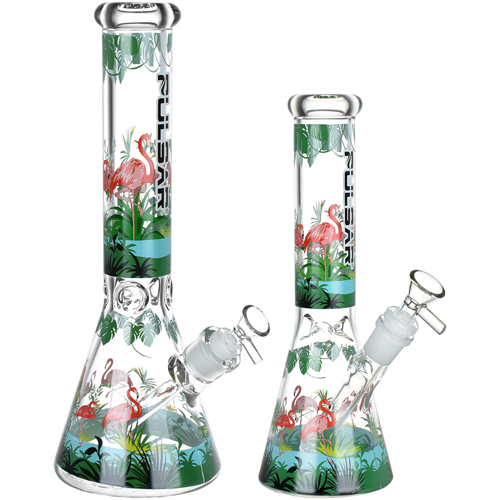 Pulsar Chillin' Flamingos Beaker Bong | Group