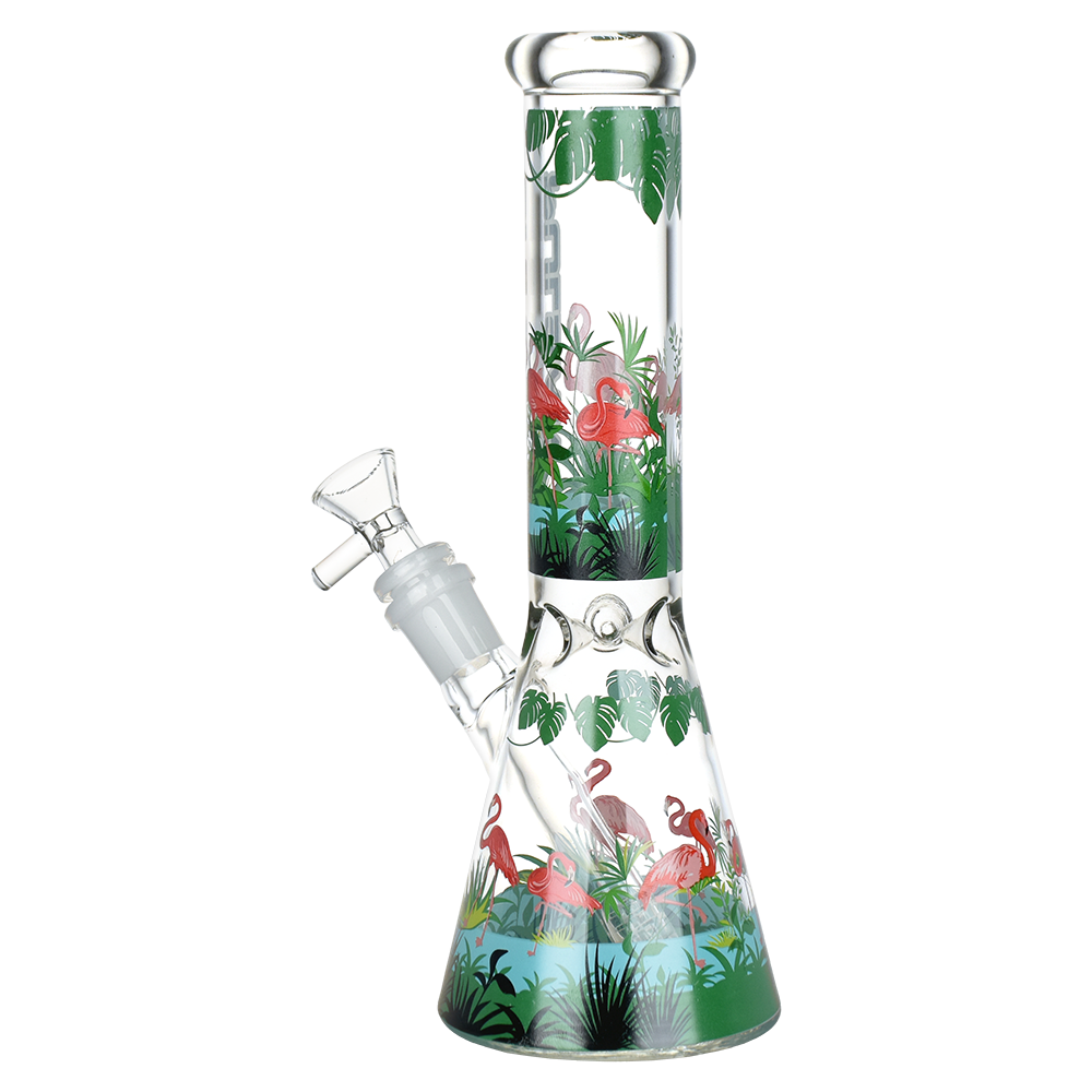 Pulsar Chillin' Flamingos Beaker Bong | Medium Size | Back View