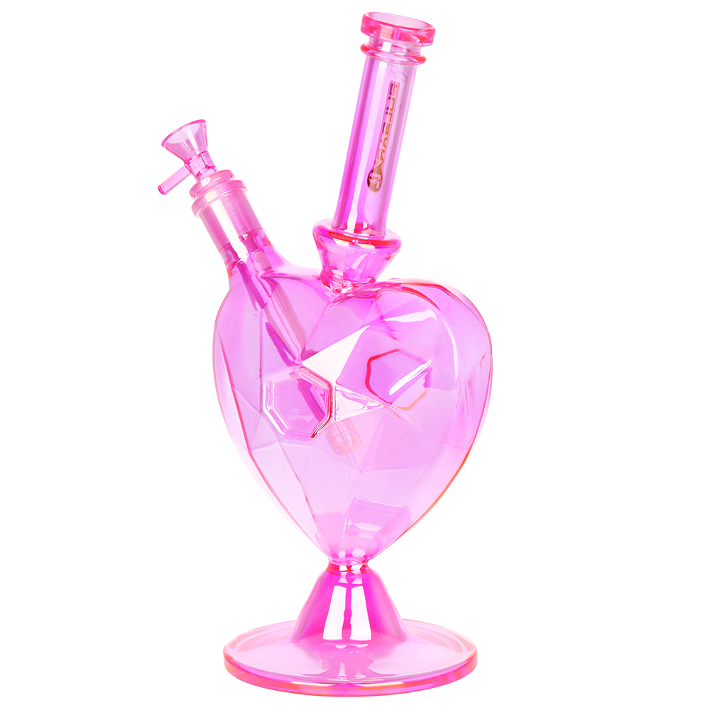 Pulsar Crystal Heart Bong | Back Side View