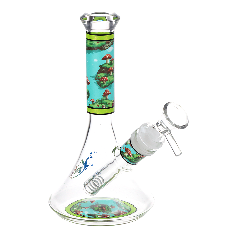 Pulsar Design Series Flared Beaker Bong | Floating Mushrooms