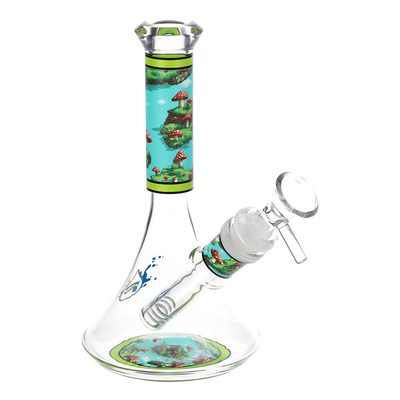 Pulsar Design Series Flared Beaker Bong | Floating Mushrooms