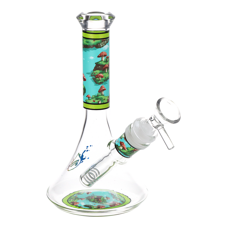 Pulsar Design Series Flared Beaker Bong | Floating Mushrooms