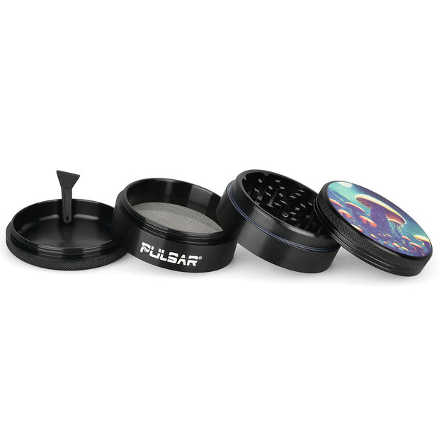 Pulsar Design Series Metal Grinder | Planet Fungi | 4 Pieces