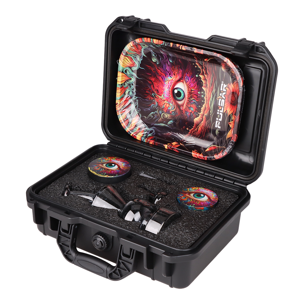 Pulsar Design Series Smoker's Travel Kit 2.0 | Sunflower Of The Mind | Travel Case Open View
