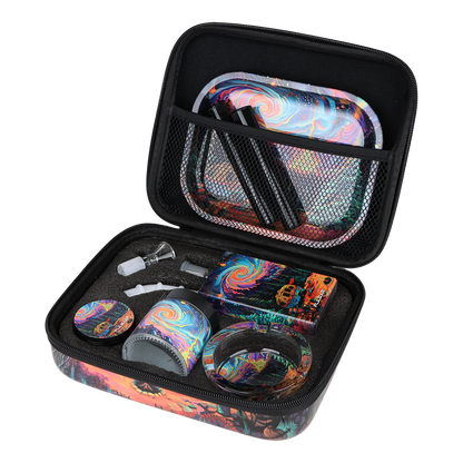 Pulsar Design Series Smoker's Travel Kit | Starry Camp | Carry Case Open View
