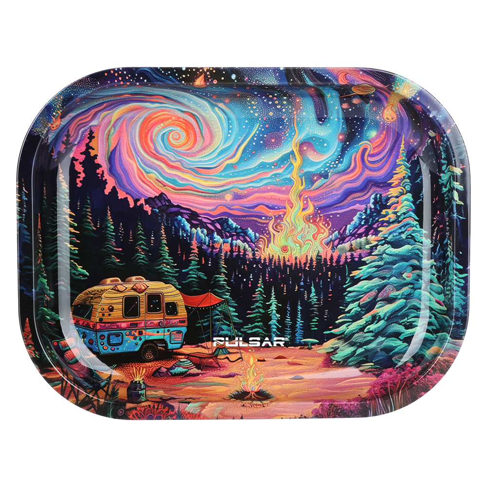 Pulsar Design Series Smoker's Travel Kit | Starry Camp | Metal Rolling Tray