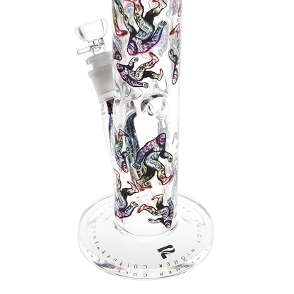 Pulsar Design Series Straight Tube Bong | Bigfoot Stroll | Base Close Up View