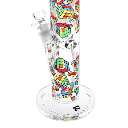 Pulsar Design Series Straight Tube Bong | Cubez | Base Close Up View