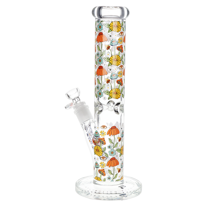 Pulsar Design Series Straight Tube Bong | Flower Vision | Back View