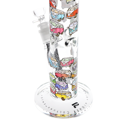 Pulsar Design Series Straight Tube Bong | V-Dubz | Base Close Up View