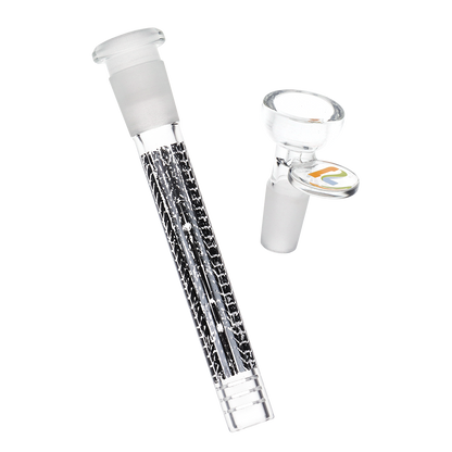 Pulsar Design Series Straight Tube Bong | V-Dubz | Matching Slitted Diffuser Downstem & Herb Slide