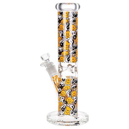 Pulsar Design Series Straight Tube Bong | Yin Yang Y'all | Back View