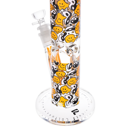 Pulsar Design Series Straight Tube Bong | Yin Yang Y'all | Base Close Up View