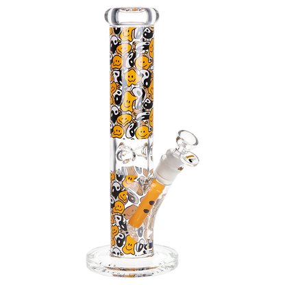 Pulsar Design Series Straight Tube Bong | Yin Yang Y'all | Front View