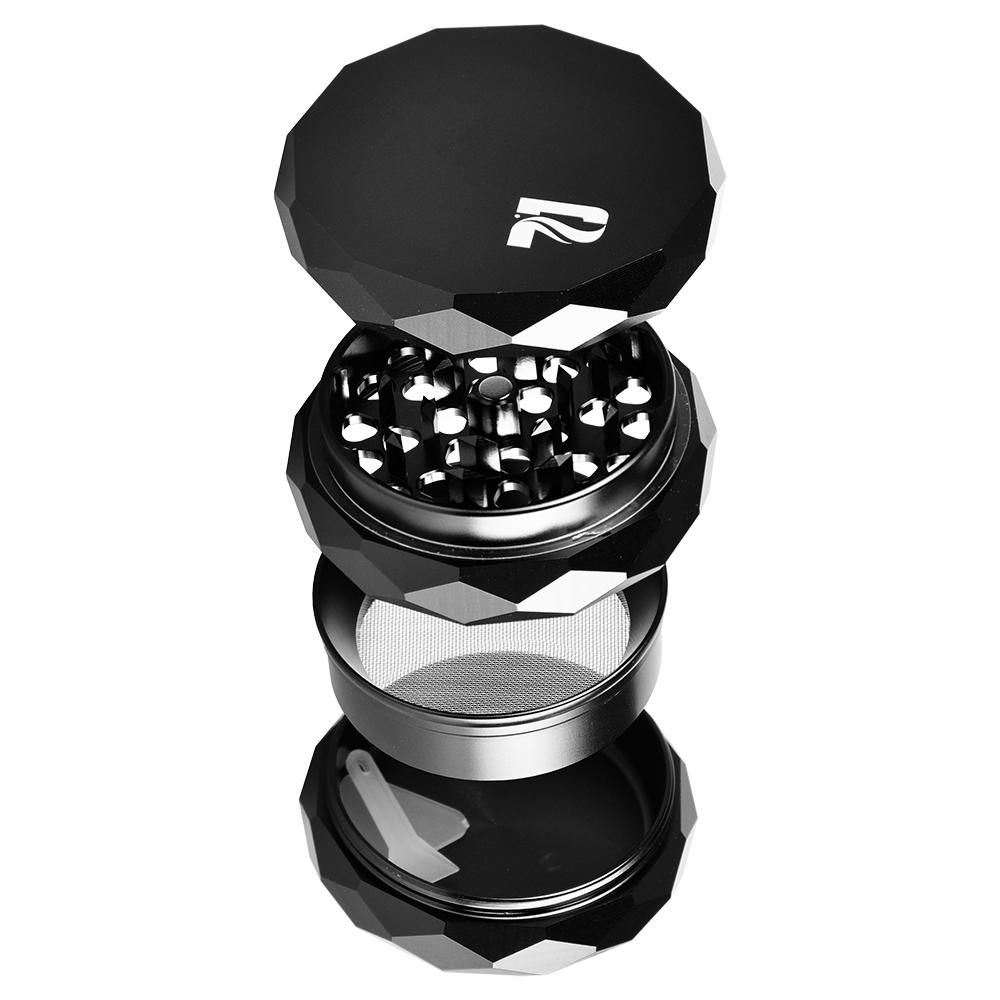 Pulsar Diamond Faceted Herb Grinder | Pieces View