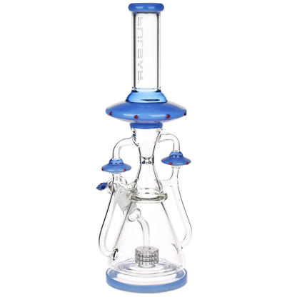Pulsar Far-Out Visitors Recycler Bong | Blue | Back View