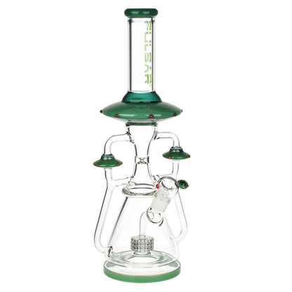 Pulsar Far-Out Visitors Recycler Bong | Green | Side View