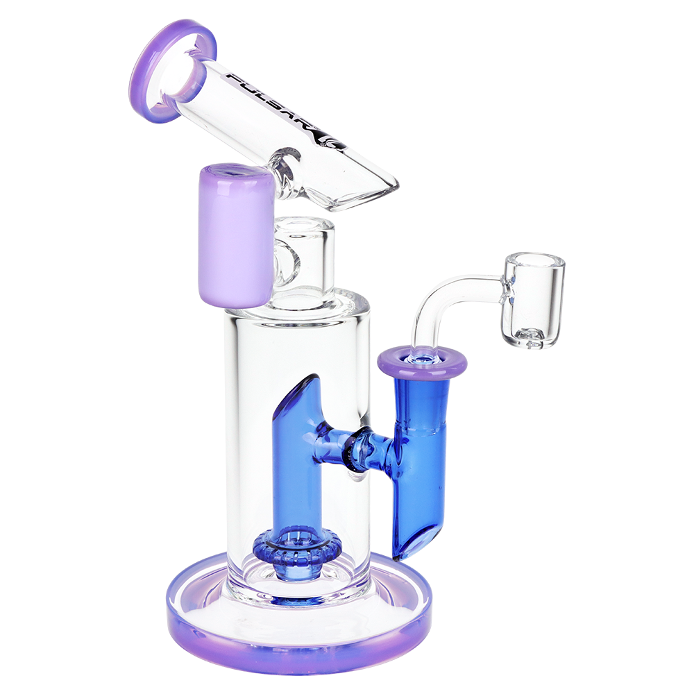 Pulsar Fractured Tower Bicolor Dab Rig | Purple Blue