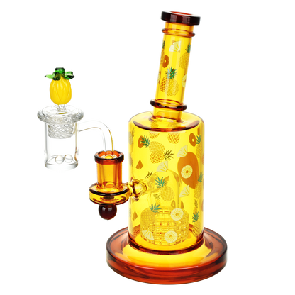 Pulsar Fruit Series Wax Pipe Duo | Pineapple Express | Dab Rig | Front View