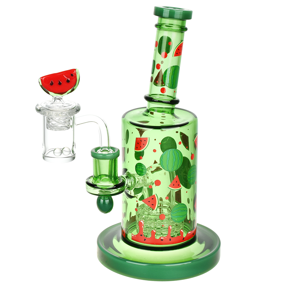 Pulsar Fruit Series Wax Pipe Duo | Watermelon Zkittles | Dab Rig | Front View