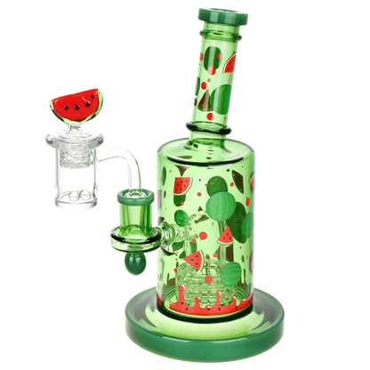 Pulsar Fruit Series Wax Pipe Duo | Watermelon Zkittles | Dab Rig | Front View