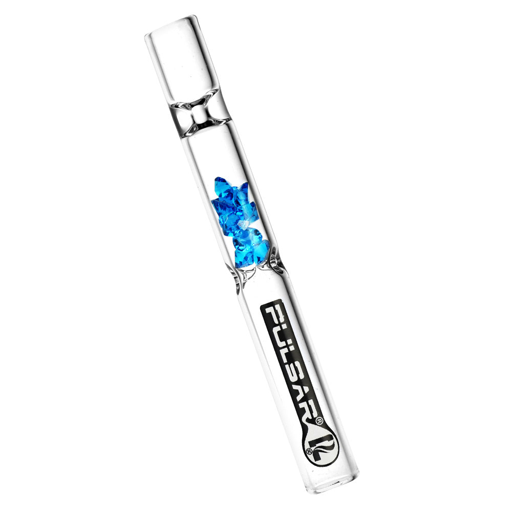 Pulsar Gem Filter Glass Chillum Set | Blue