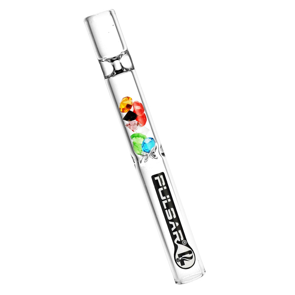 Pulsar Gem Filter Glass Chillum Set | Rainbow