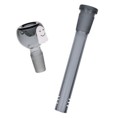 Pulsar Giddy Ghost Beaker Bong | Matching Herb Slide & Downstem