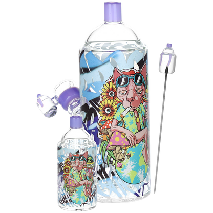 Pulsar Graffiti Series Spray Paint Herb Pipe Duo | Chill Cat Design | Full Set