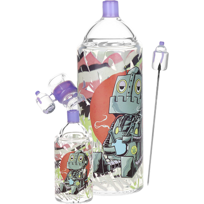 Pulsar Graffiti Series Spray Paint Herb Pipe Duo | DopeBot Design | Full Set