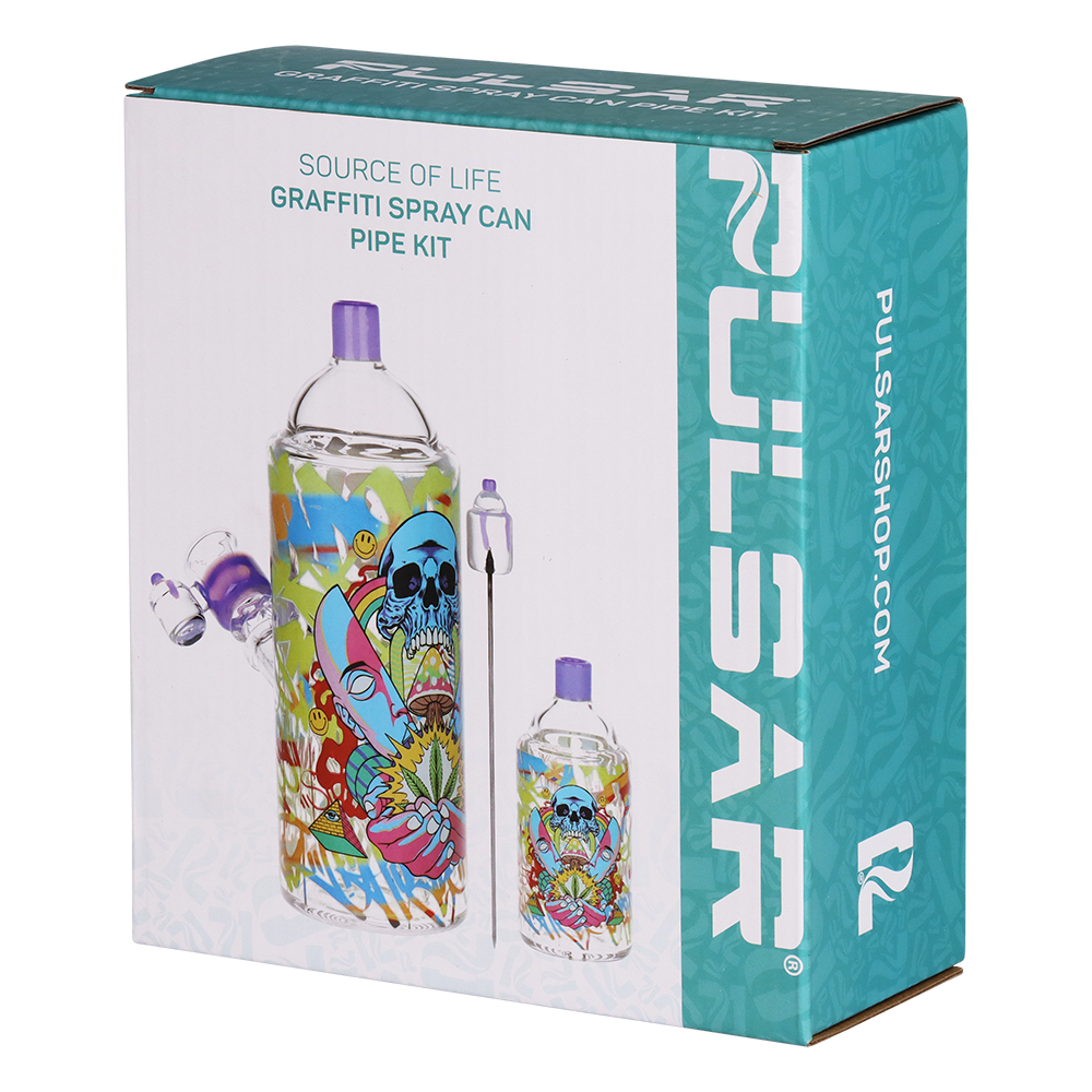 Pulsar Graffiti Series Spray Paint Herb Pipe Duo | Source of Life | Packaging