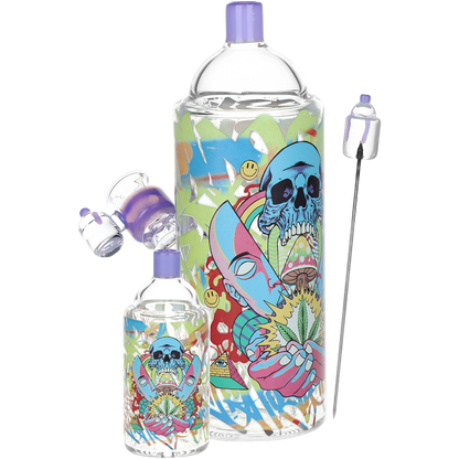 Pulsar Graffiti Series Spray Paint Herb Pipe Duo | Source of Life Design | Full Set