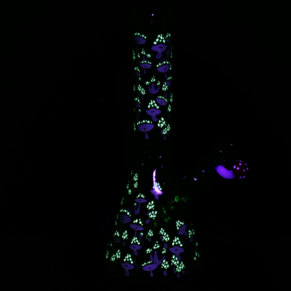 Pulsar Greatest Hits Series Herb Pipe Duo | Shroomiez | Beaker Bong Glow In The Dark Accents