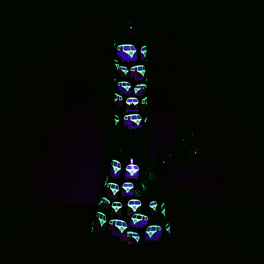 Pulsar Greatest Hits Series Herb Pipe Duo | V-Dubz | Beaker Bong Glow In The Dark Accents
