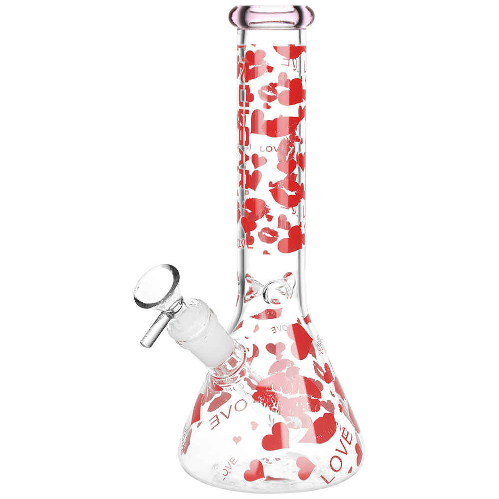 Pulsar Hearts and Kisses Beaker Bong | Front View