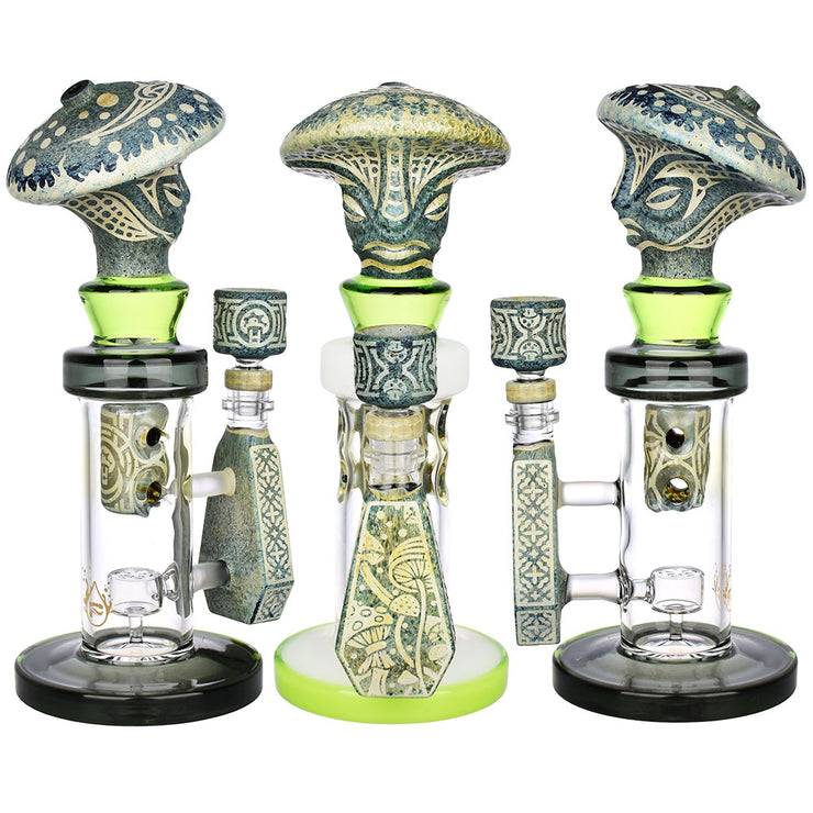 Pulsar Hieroglyph Series | Mushroom Wizard Bong | All Sides