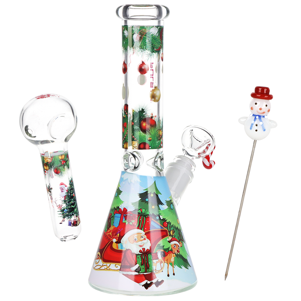 Pulsar Ho-Ho-Holiday Beaker Herb Pipe Duo | Full Set