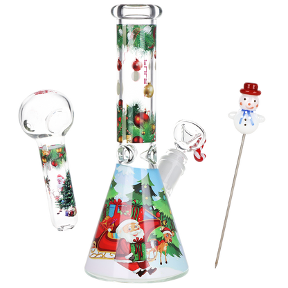 Pulsar Ho-Ho-Holiday Beaker Herb Pipe Duo | Full Set