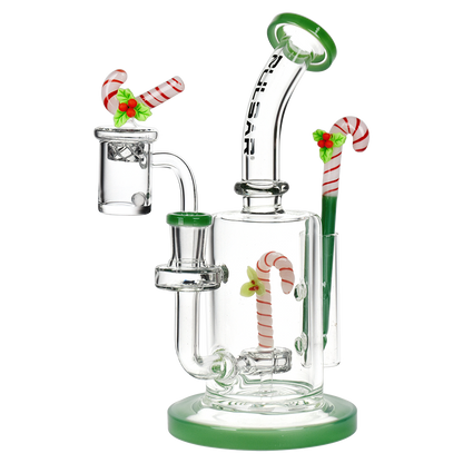 Pulsar Holidaze Dab Rig Set | Candy Cane | Front View