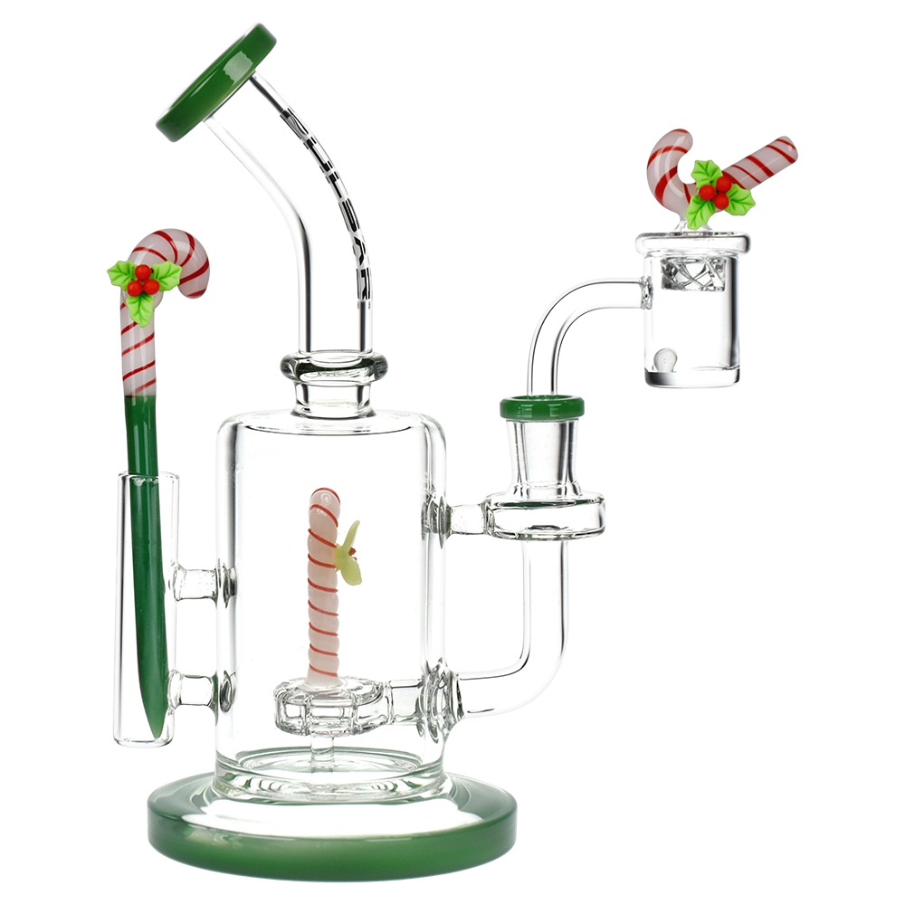Pulsar Holidaze Dab Rig Set | Candy Cane | Side View