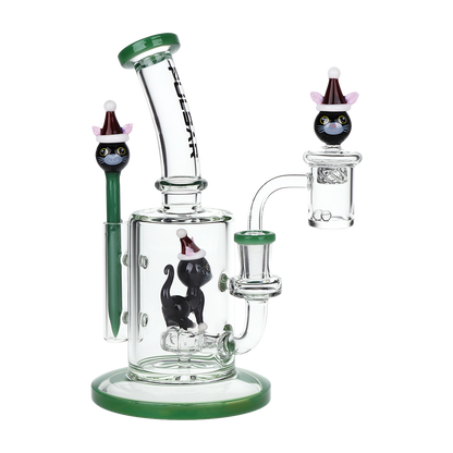 Pulsar Holidaze Dab Rig Set | Santa Cat | Side View
