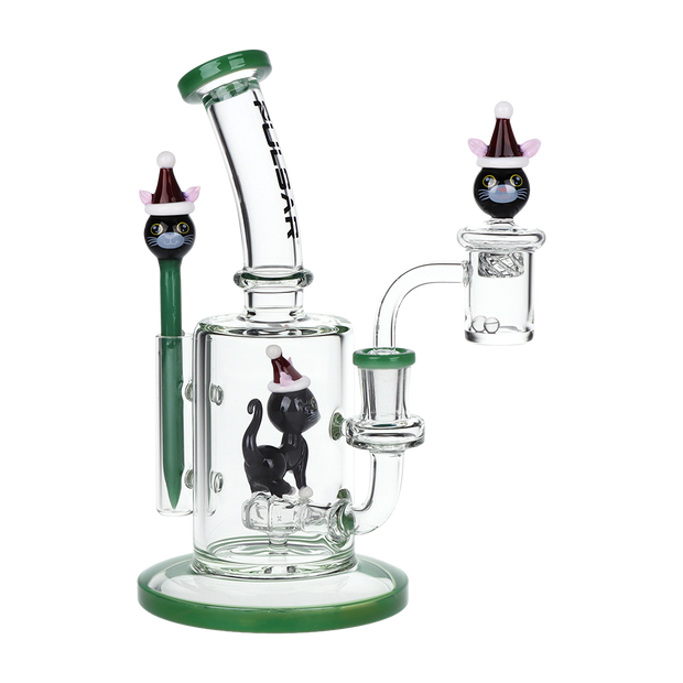 Pulsar Holidaze Dab Rig Set | Santa Cat | Side View