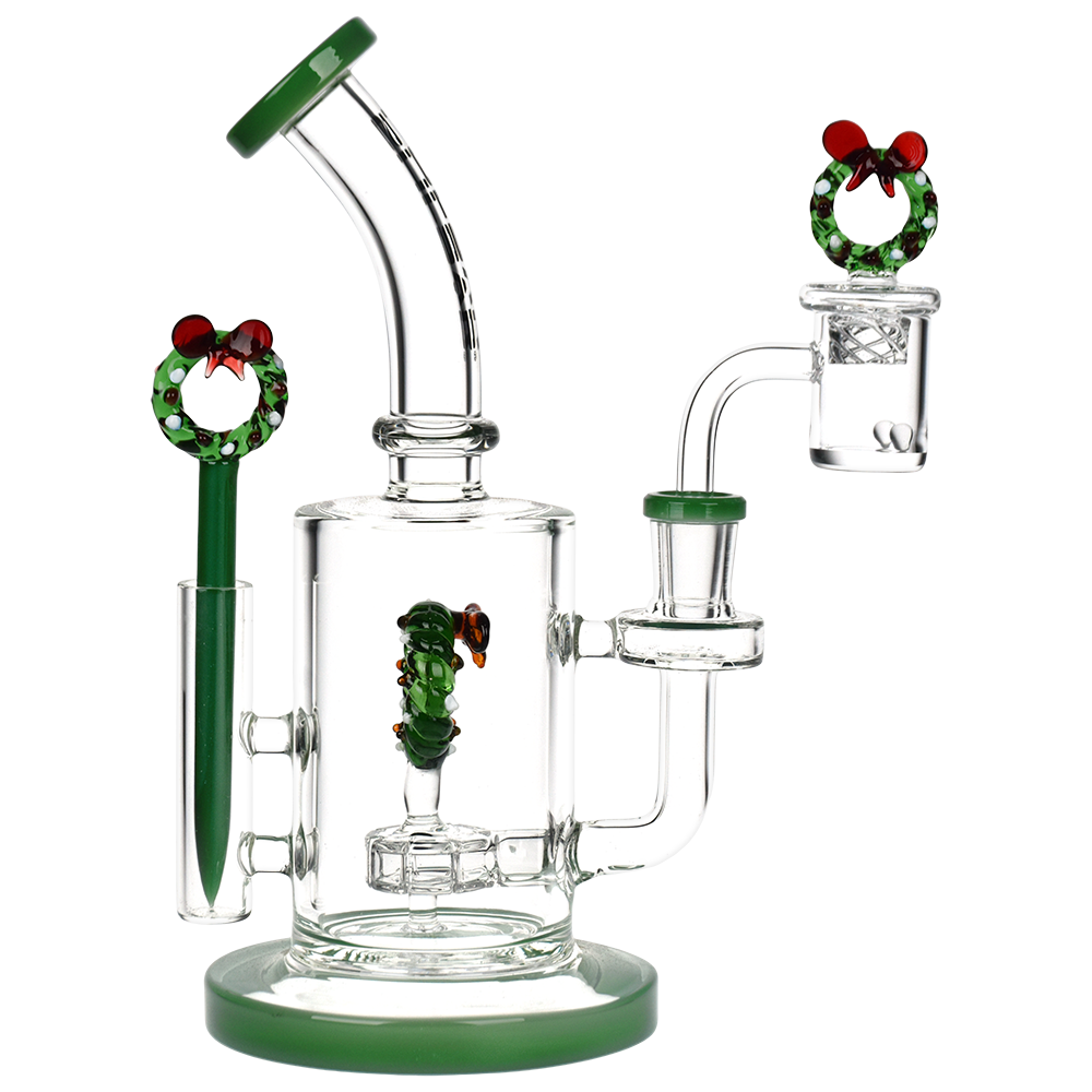 Pulsar Holidaze Dab Rig Set | Wreath | Side View