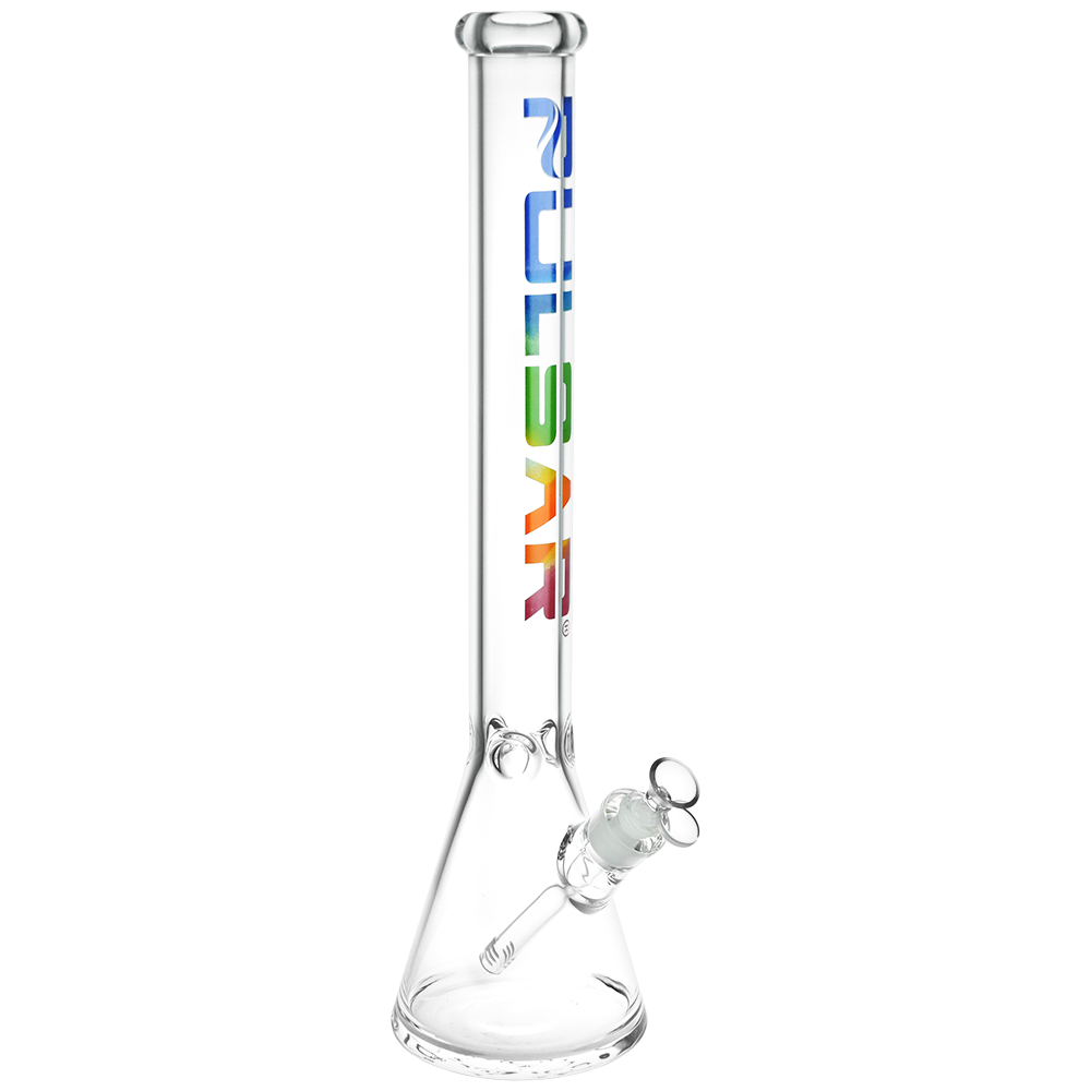Pulsar Illustrated Logo Beaker Bong | Extra Large Size | Rainbow
