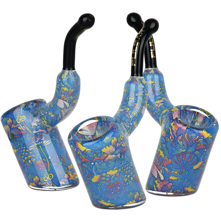 Pulsar Inside Print Sherlock Pipe | Neon Shrooms | 360 View