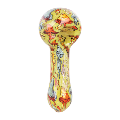 Pulsar Inside Print Spoon Pipe | Dancing Shrooms | Top View