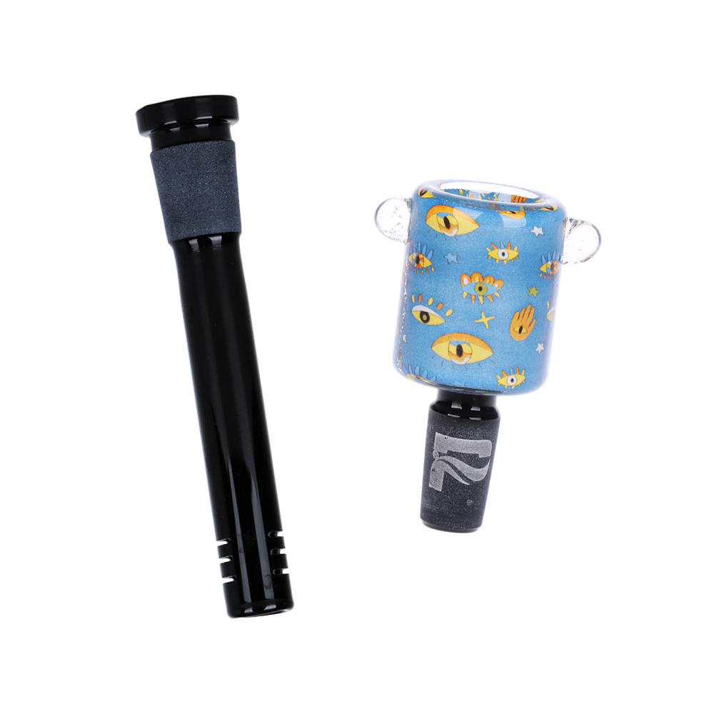 Pulsar Inside Print Straight Tube Bong | Eye Can See You | Downstem & Herb Slide